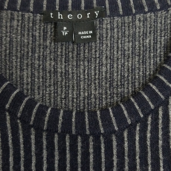 Theory Randria Navy Striped Mini Dress - Picture 7 of 8